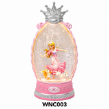 10.5" B/O Lighted Glitter Globe, Pink Crown - Tabletop Decor