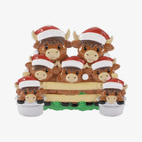 Family of 7 Highland Cow Christmas Ornament, Family of 7 Farm, Homesteaders Ornaments