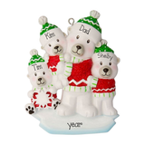 Personalized Dad with 3 KIDS ~ Family of 4 Ornament