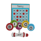 Personalized Bingo Christmas Ornament ~ Game Night Bingo Game Ornament