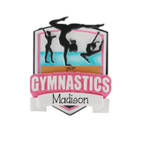 Personalized GYMNASTICS Christmas Ornament with Pink Glitter