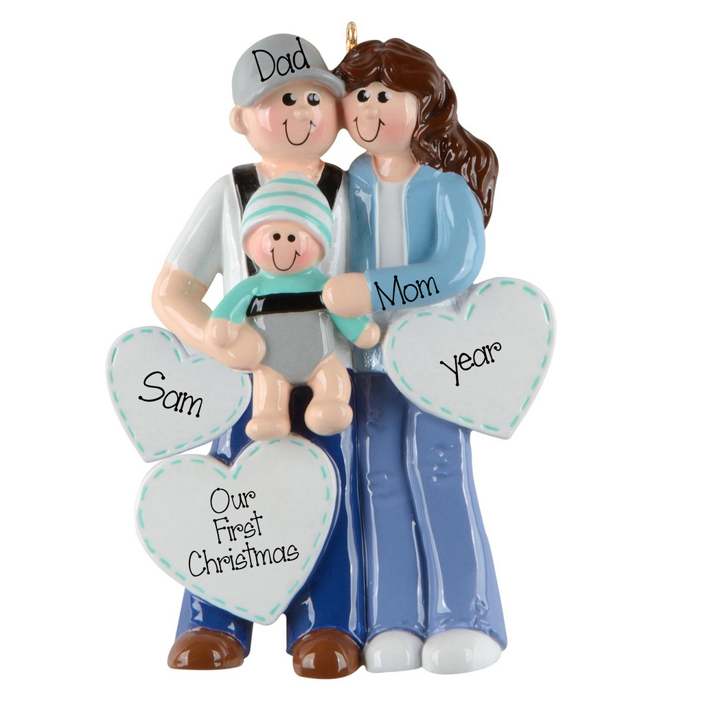 Our First Christmas as a Family of 3 ~ Family of 3 Personalized Christmas Ornament