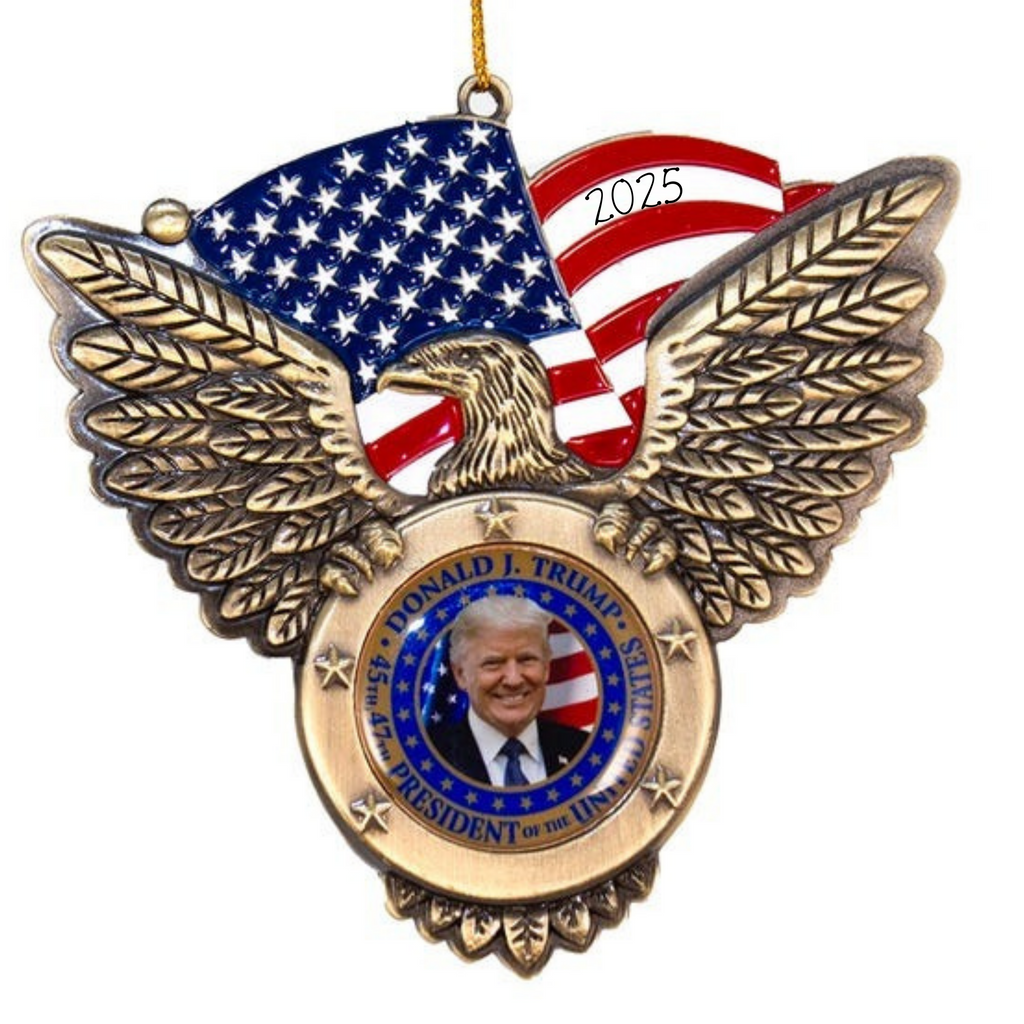 Trump USA Ornament, Personalized Patriotic Ornament, American Flag Ornament