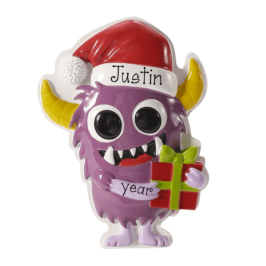 Personalized Purple Monster Christmas Ornament