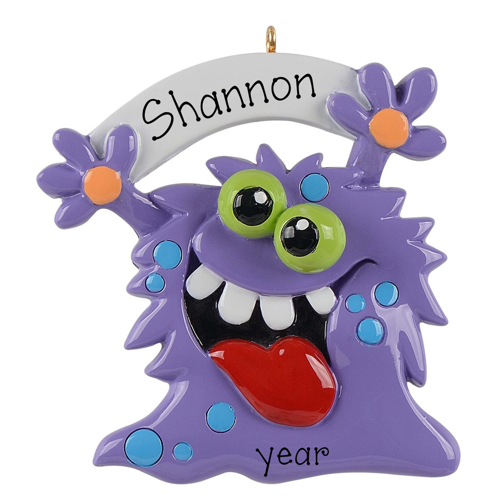 Purple Monster Personalized Ornament ~ Slime Christmas Ornament