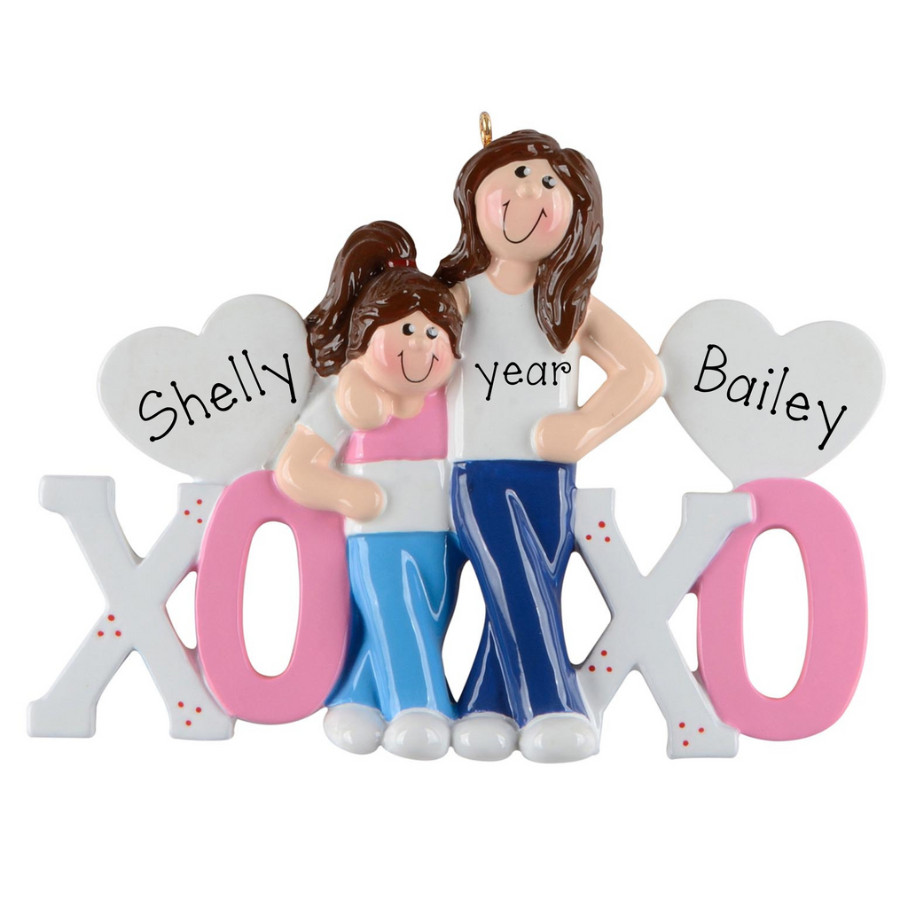 Big Sister XOXO Personalized Christmas Ornament ~ Girl Friends Christmas Ornament