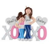 Big Sister XOXO Personalized Christmas Ornament ~ Girl Friends Christmas Ornament