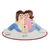 Girl Friends Personalized Christmas Ornament~ Friends Drinking Coffee