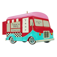 Food truck personalized Christmas ornament