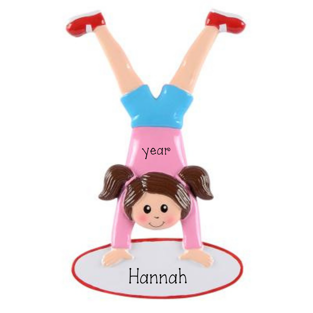 Gymnast Handstand Girl Ornament ~ Cartwheel Ornament Personalized Christmas Ornament