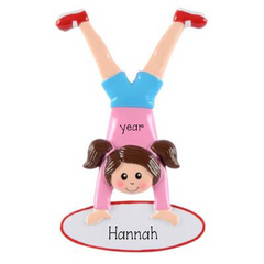 Gymnast Handstand Girl Ornament ~ Cartwheel Ornament Personalized Christmas Ornament