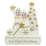 First Christmas as Mr and Mrs Personalized Christmas Ornament ~ Gold Ornament