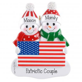 Personalized Patriotic Couple Personalized Ornament ~ Deployed Spouse American Flag Couple's Ornament