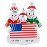Personalized Patriotic Family of 3 Personalized Ornament