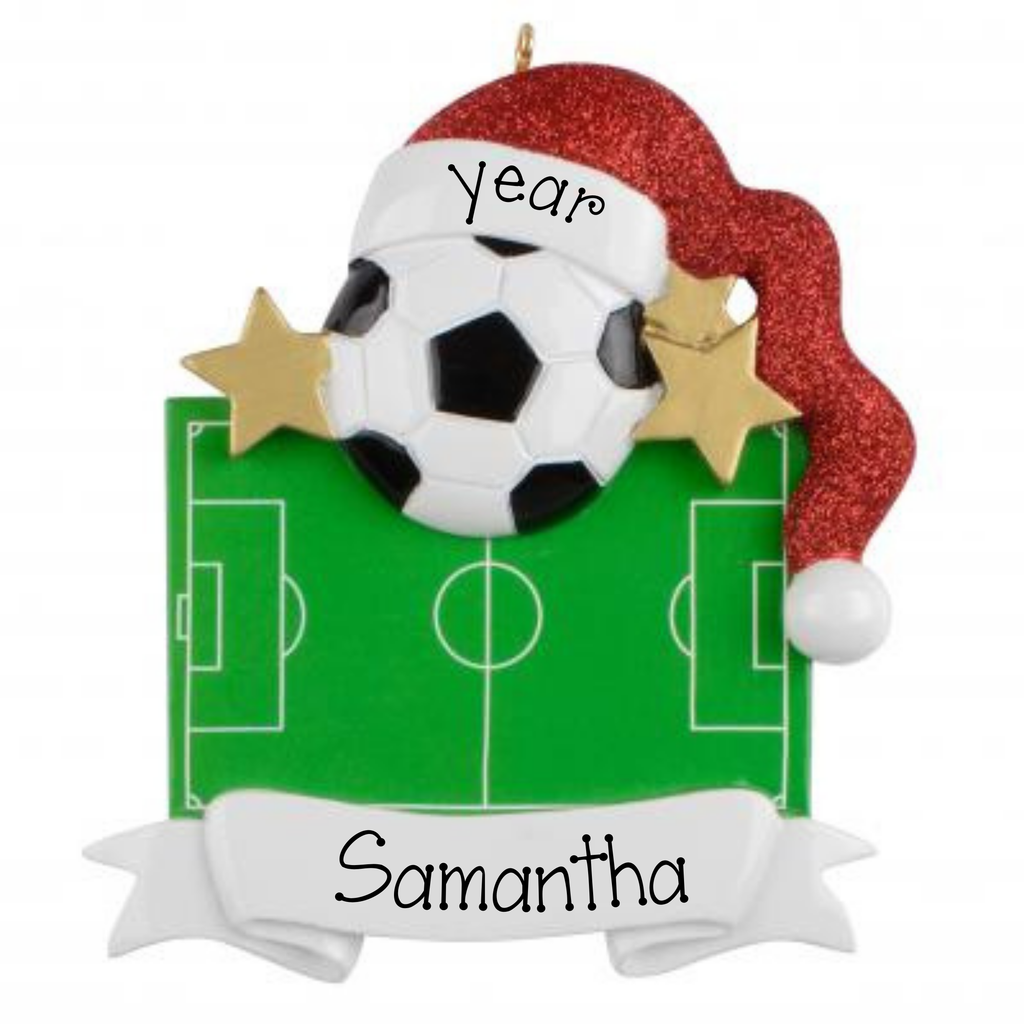 Personalized SOCCER BALL Christmas Ornament ~ Soccer Field Ornament