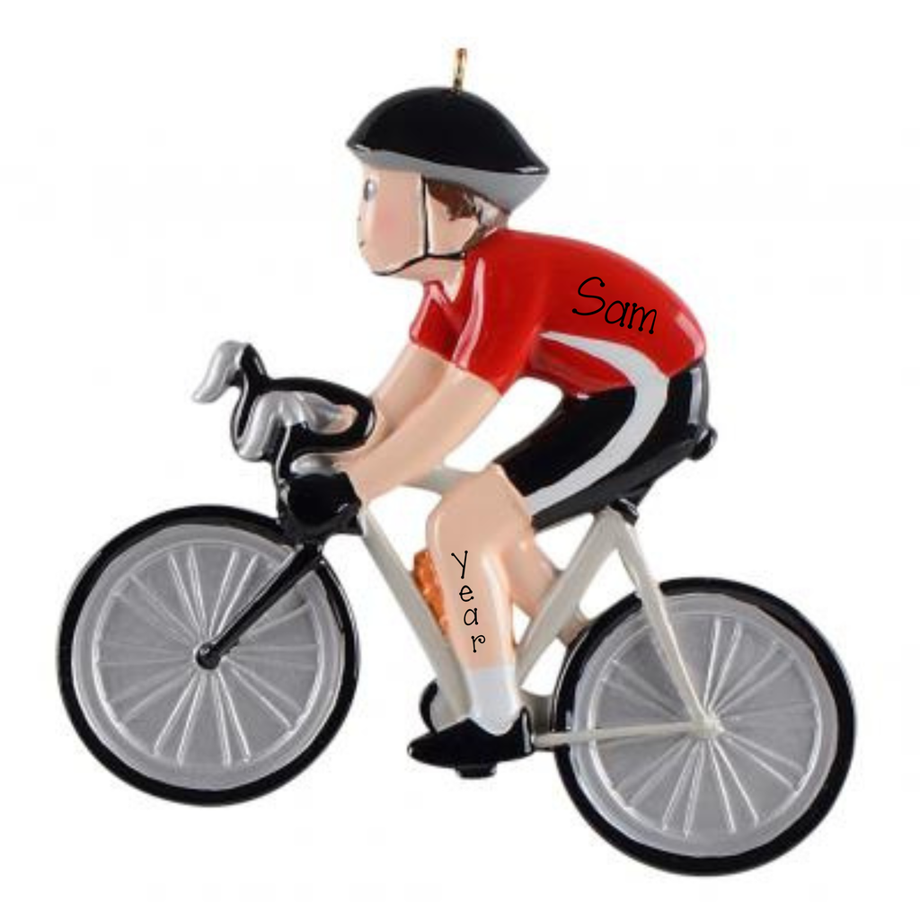 Personalized Bicycle Christmas Ornament ~ Mountain Bike Ornament ~ Male Cyclist ~ Exercise (Copy)