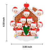 Family of 11 Gingerbread House Personalized Christmas Ornaments