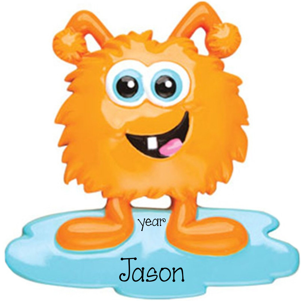 Personalized MONSTER Ornament ~ Personalized Orange Monster Ornament ~ Cute Monster Ornament ~ Custom Holiday Monster Gift