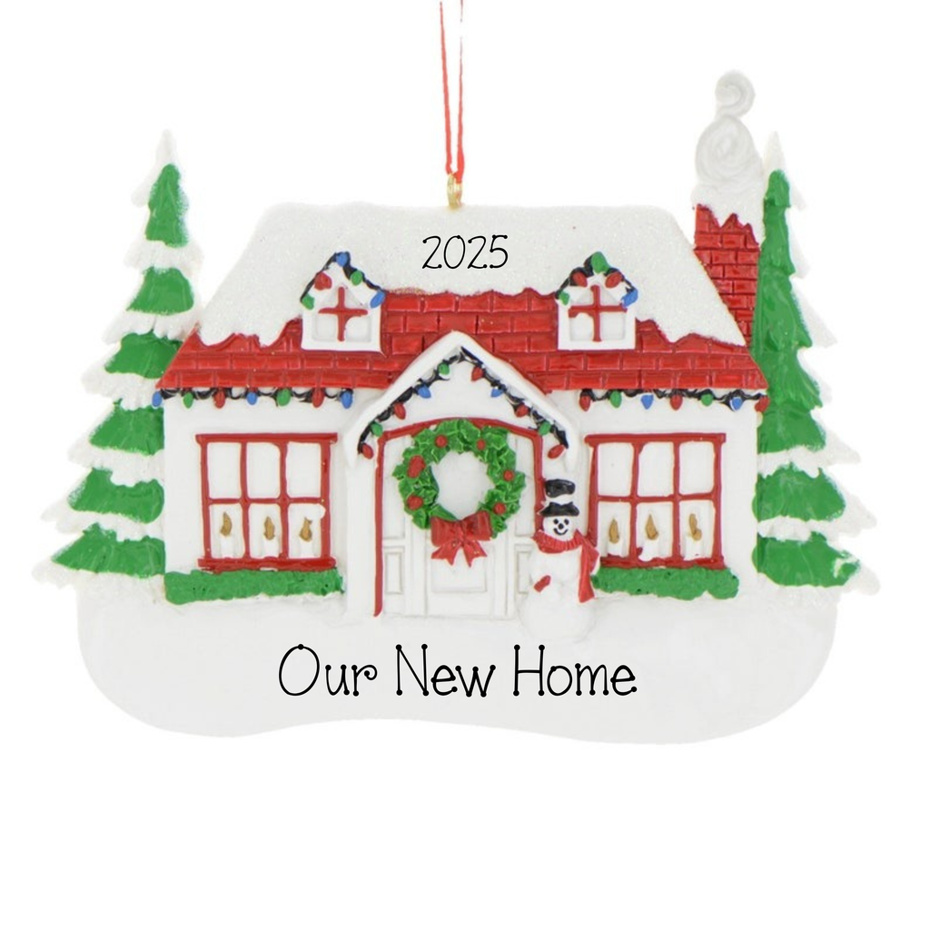 Personalized New Home Ornament ~ First Christmas In New Home ~ Red House