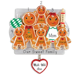 Family of 6 GINGERBREAD~Personalized Christmas Ornament