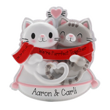 Personalized Cat Couple Christmas Ornament ~ Kitty Couple Christmas Ornament ~ Cut Cate Couple ~ Cute Cat Gift