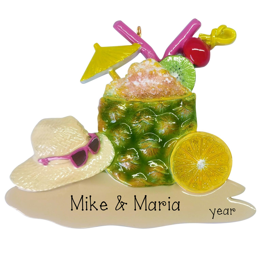 Tropical Vacation Personalized Christmas Ornament ~ Hawaii Vacation