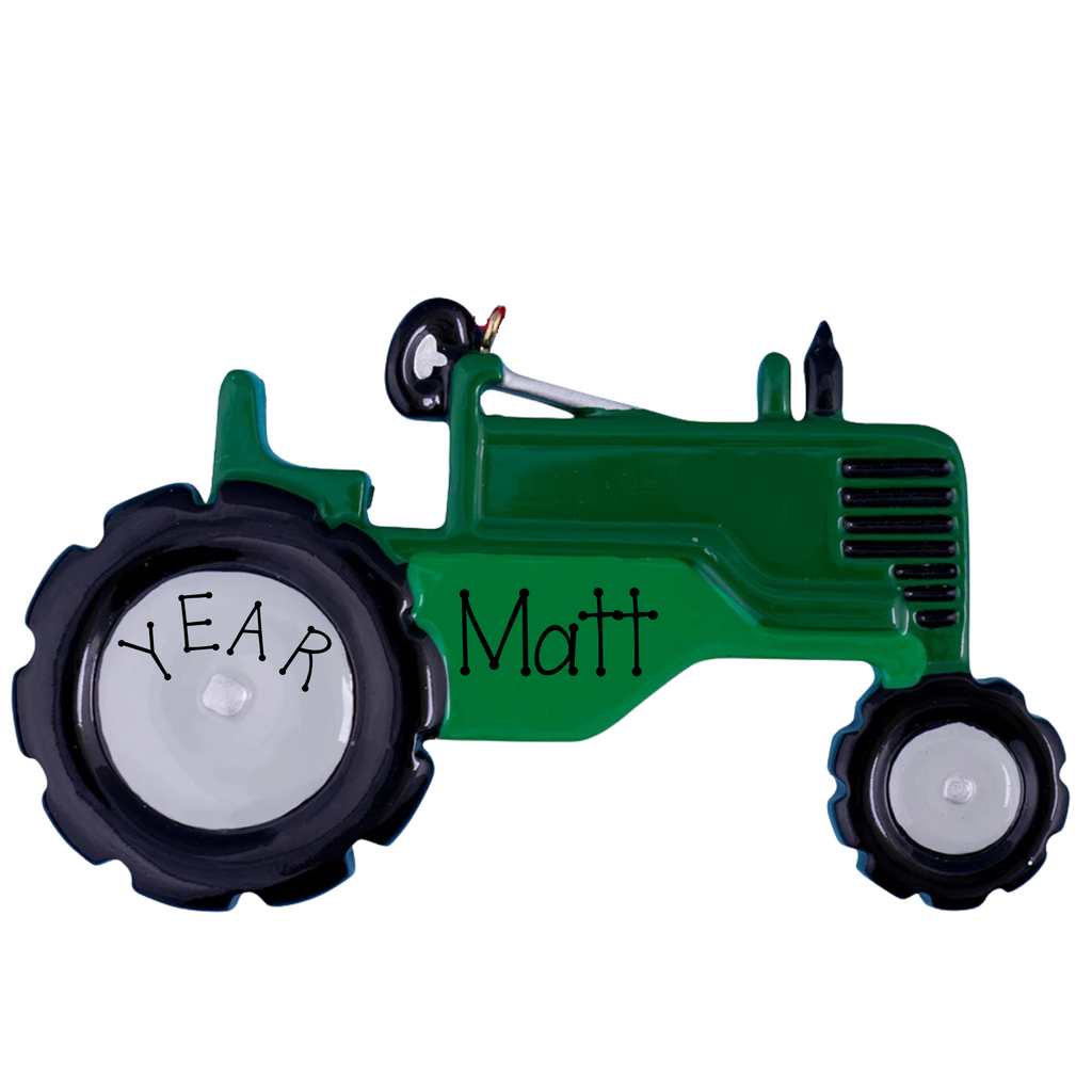 Green Tractor-Personalized Ornament