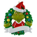 Personalized Grinch Christmas Wreath Ornament