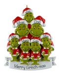 Personalized Family of 7 Grinch Christmas Ornament ~ Family of 7 Merry Grinch-mas