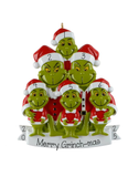 Personalized Family of 6 Grinch Christmas Ornament ~ Family of 6 Merry Grinch-mas