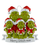 Personalized Family of 5 Grinch Christmas Ornament ~ Family of 5 Merry Grinch-mas