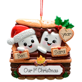 Personalized Smores Couples Christmas Ornament