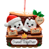 Personalized Smores Couples Christmas Ornament