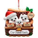 Personalized Family of 3 S’mores Christmas Ornamen