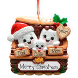 Personalized Family of 3 S’mores Christmas Ornamen