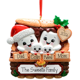 Personalized Family of 4 S’mores Christmas Ornament