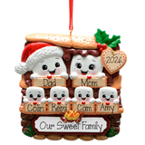 Personalized Family of 6 S’mores Christmas Ornament