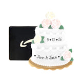 Wedding Cake Gift Card Holder, Personalized Christmas Ornament, Wedding Couple Keepsake