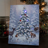Woodland Christmas 6x8 Lighted Tabletop Canvas