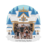 Castle Picture Frame Ornament, Personalized Princess Vacation Photo Frame