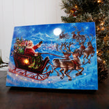 Santa's Magical Flight 8x6 Lighted Tabletop Canvas