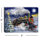 North Pole Express 8x6 Lighted Tabletop Canvas