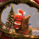 10.25"L Lighted Santa Carriage Glitter Globe, Xmas Decor
