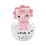 Baby Girl Pink Triceratops Christmas Ornament, First Christmas Keepsake, Hand-Personalized