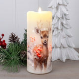 Winter Fawns Fiber Optic Candle