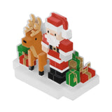 Santa and Reindeer Block Craft Characters Personalized Christmas Ornament, Building Blocks Lover Keepsake