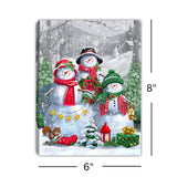 Snowman Friends 6x8 Lighted Tabletop Canvas