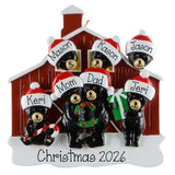 Personalized Black Bear Family of 7 Christmas Ornament – Custom Family or Grandkids Keepsake