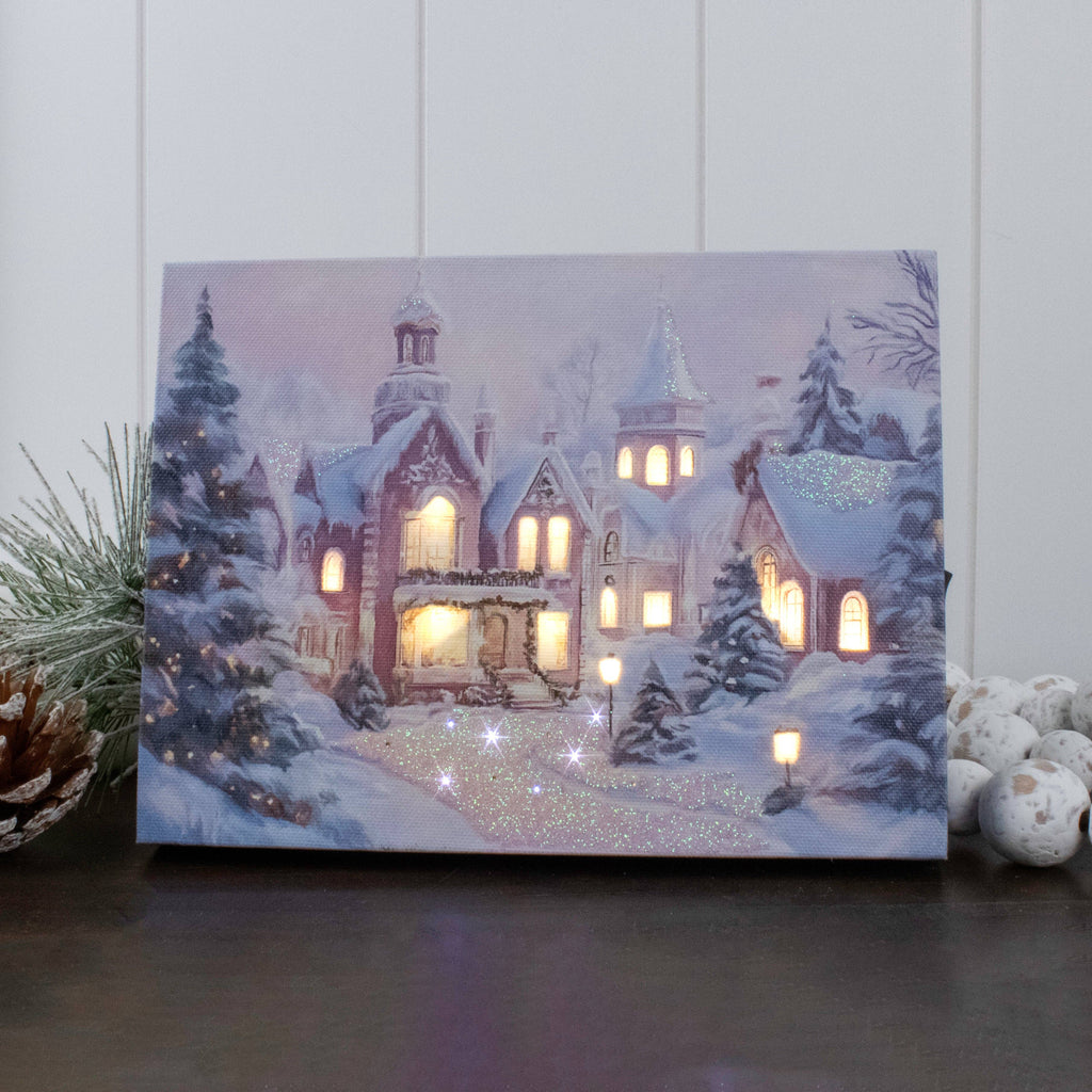 Pinkville Christmas 8x6 Lighted Tabletop Canvas