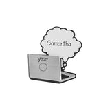 Computer Christmas Ornament, Thought Cloud Laptop Keepsake - Personalized Marker | Office Gift